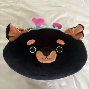 Squishmallows stackable Black and Brown Bear with Pink Hearts